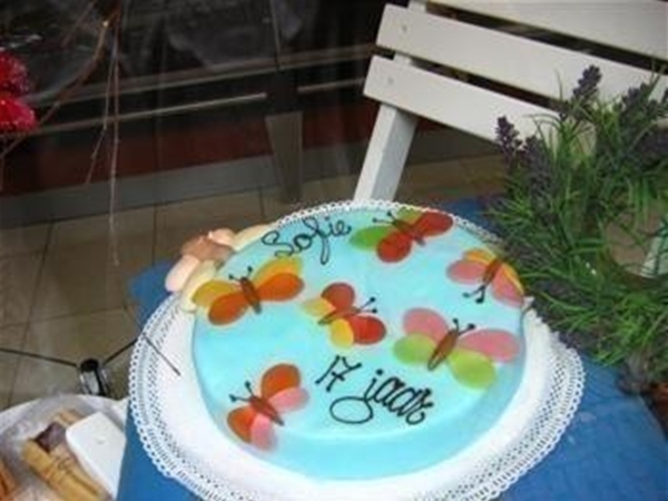 Taart marsepein vlinders